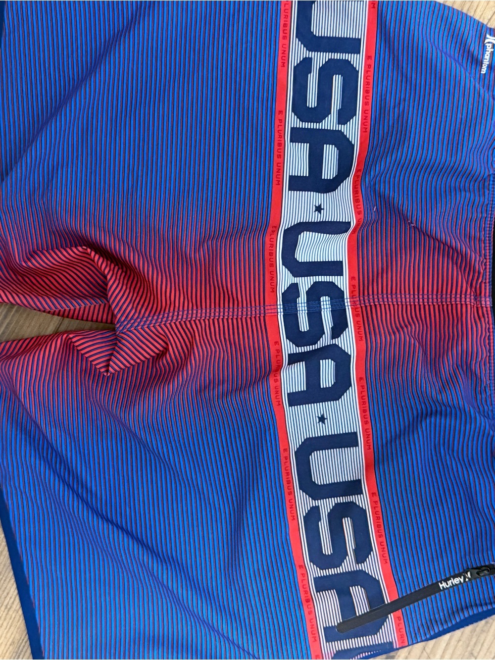 Hurley USA 🇺🇸 Olympic board shorts Black Waistband Label with White Print - Picture 7 of 10